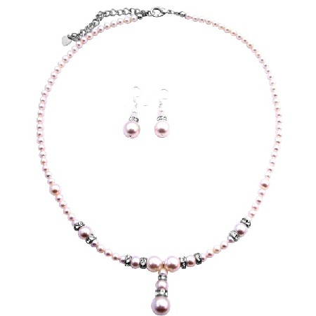 Ivory Wedding Gown Jewelry Ivory Pearls Bridal Silver Rondells Spacer