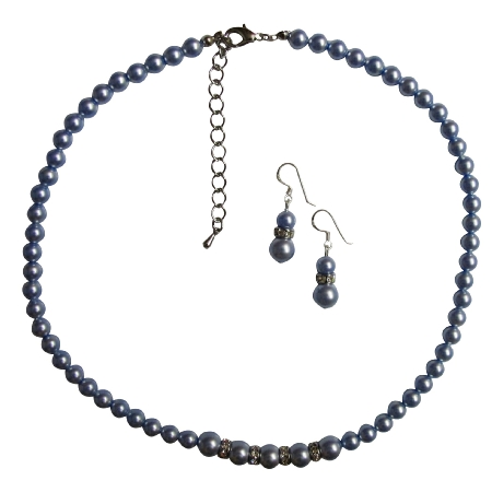 Customized Bridal Wedding Blue Pearls Necklace Blue Gorgeous Jewelry Customized Bridal Wedding Blue Pearls Necklace Blue Gorgeous Jewelry