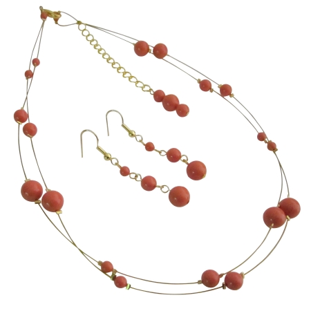 Gorgeous Sexy Party Wear Jewelry Orange Pearls Set Back Drop Down Gorgeous Sexy Party Wear Jewelry Orange Pearls Set Back Drop Down