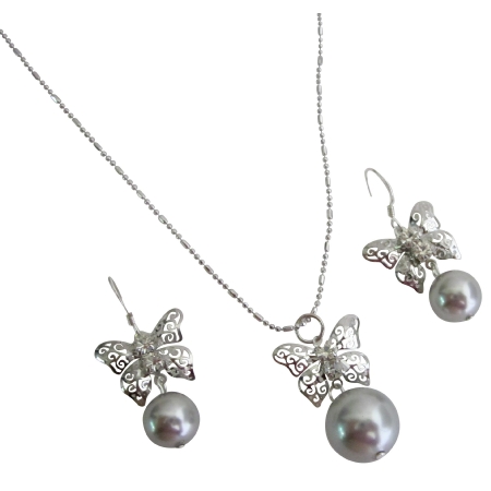 Prom Lite Gray Silver Jewelry Shimmer Sparkling Descent Jewelry 
