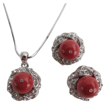Wedding Wear Jewelry Wine Color Necklace Earrings Set - See more at: http:/ Wedding Wear Jewelry Wine Color Necklace Earrings Set - See more at: http:/
