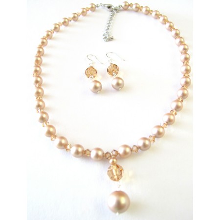 Custom Swarovski Champage Pearls Colorado Crystals Cute Drop Down Set Custom Swarovski Champage Pearls Colorado Crystals Cute Drop Down Set