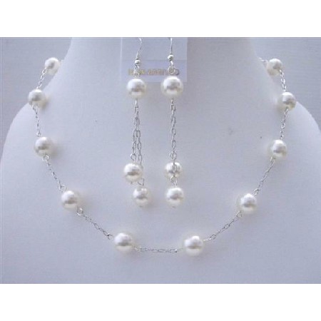 fossiel commentator Abnormaal White Pearl Wedding Jewelry Swarovski Handcrafted Necklace Set , Indian  Jewelry #23413 | Buy Online @ DesiClik.com, USA