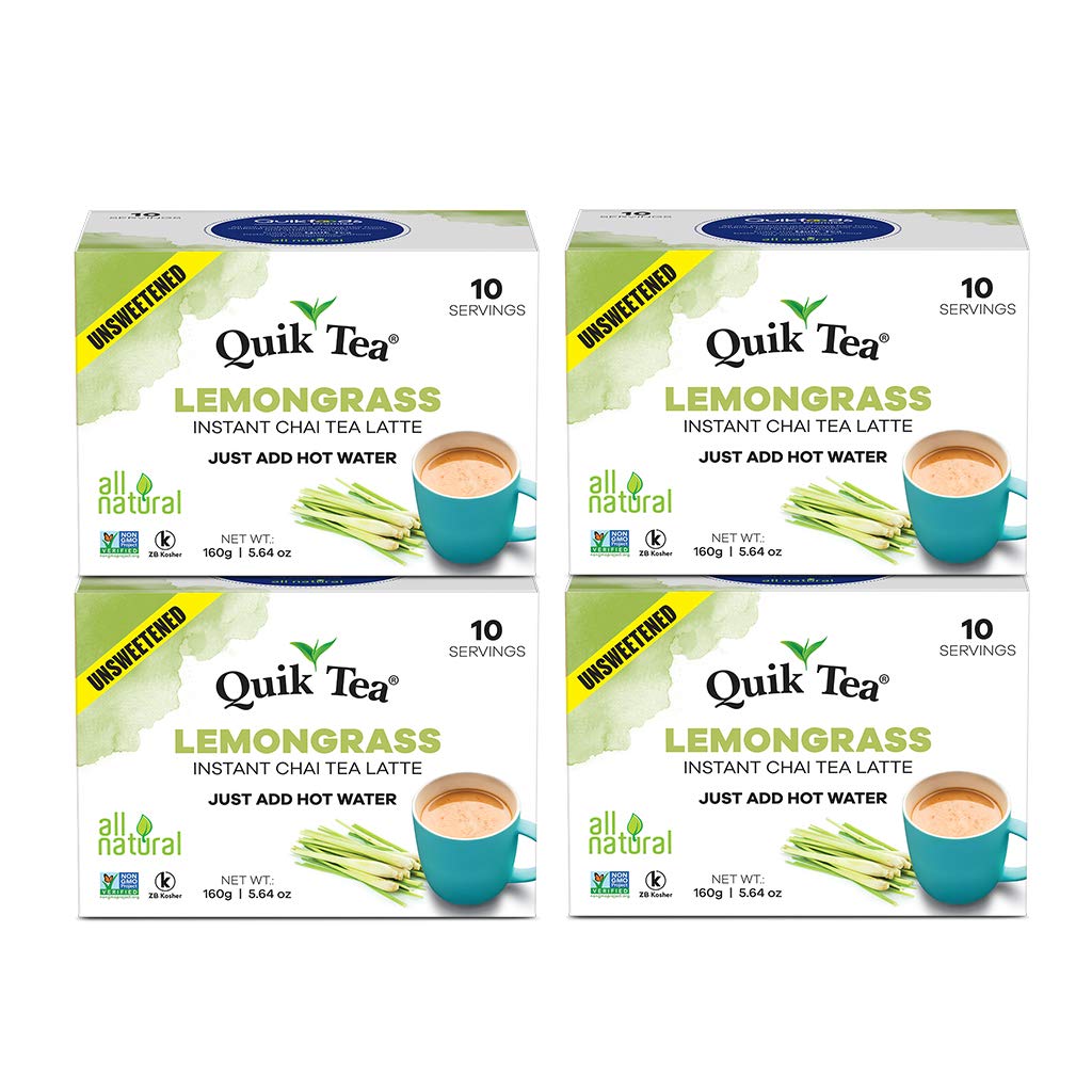 QuikTea Unsweetened Lemongrass Chai Latte (Packaging May Vary) 10 Count (Pack of 4) QuikTea Unsweetened Lemongrass Chai Latte (Packaging May Vary) 10 Count (Pack of 4)