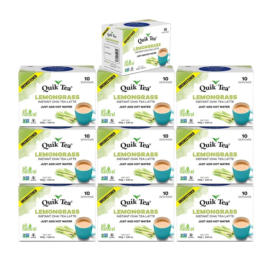Chai Tea Latte - Unsweetened Lemongrass Chai - 100 Pouches By QuikTea
