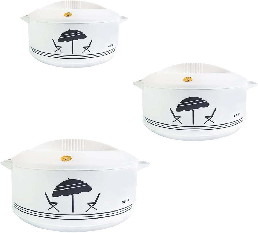Cello Super 3 Pcs Hot Pot Casseroles Lunch Box Food Warmer Gift Set