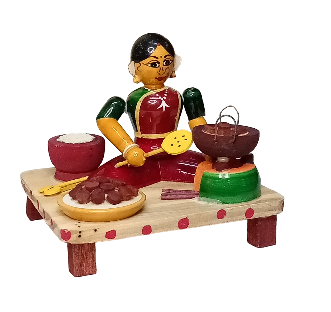 Etikoppaka Navarathri Golu Doll - Lady Sweet Making