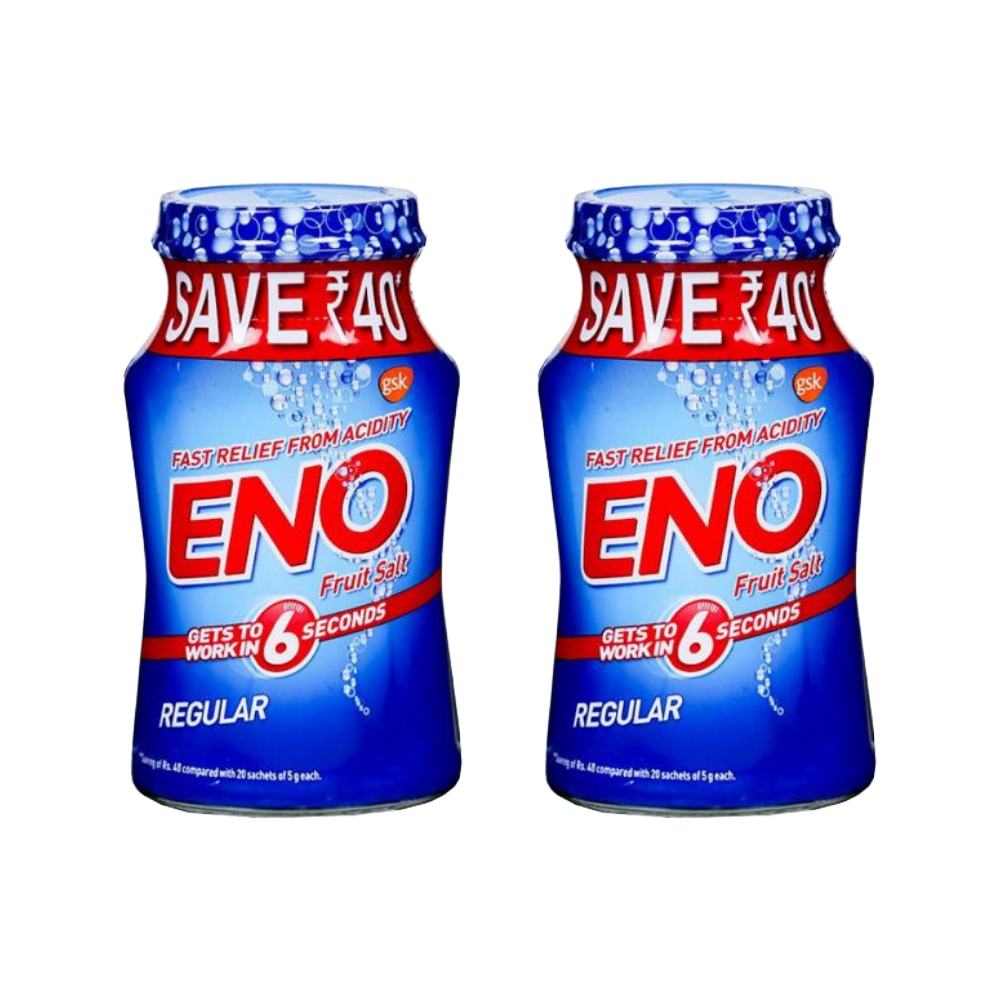 Eno Fruit Salt - Regular, 100g (Effervescent Fruit Salt) - 2 Pack (2x100g)
