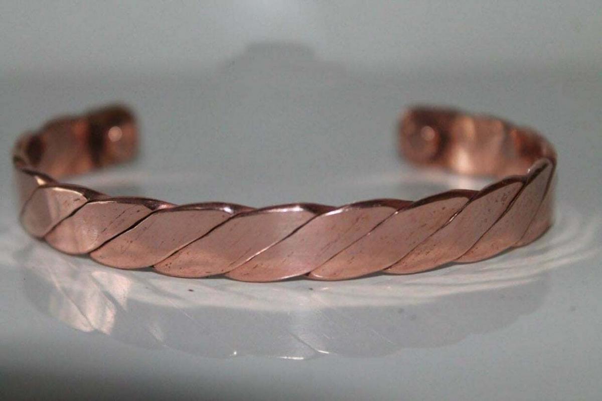 Natures Healing Beauty Floral Copper Cuff Womens Bracelet