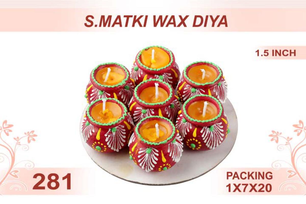 Small Matki Wax Diya 7pc 1.5inch #281