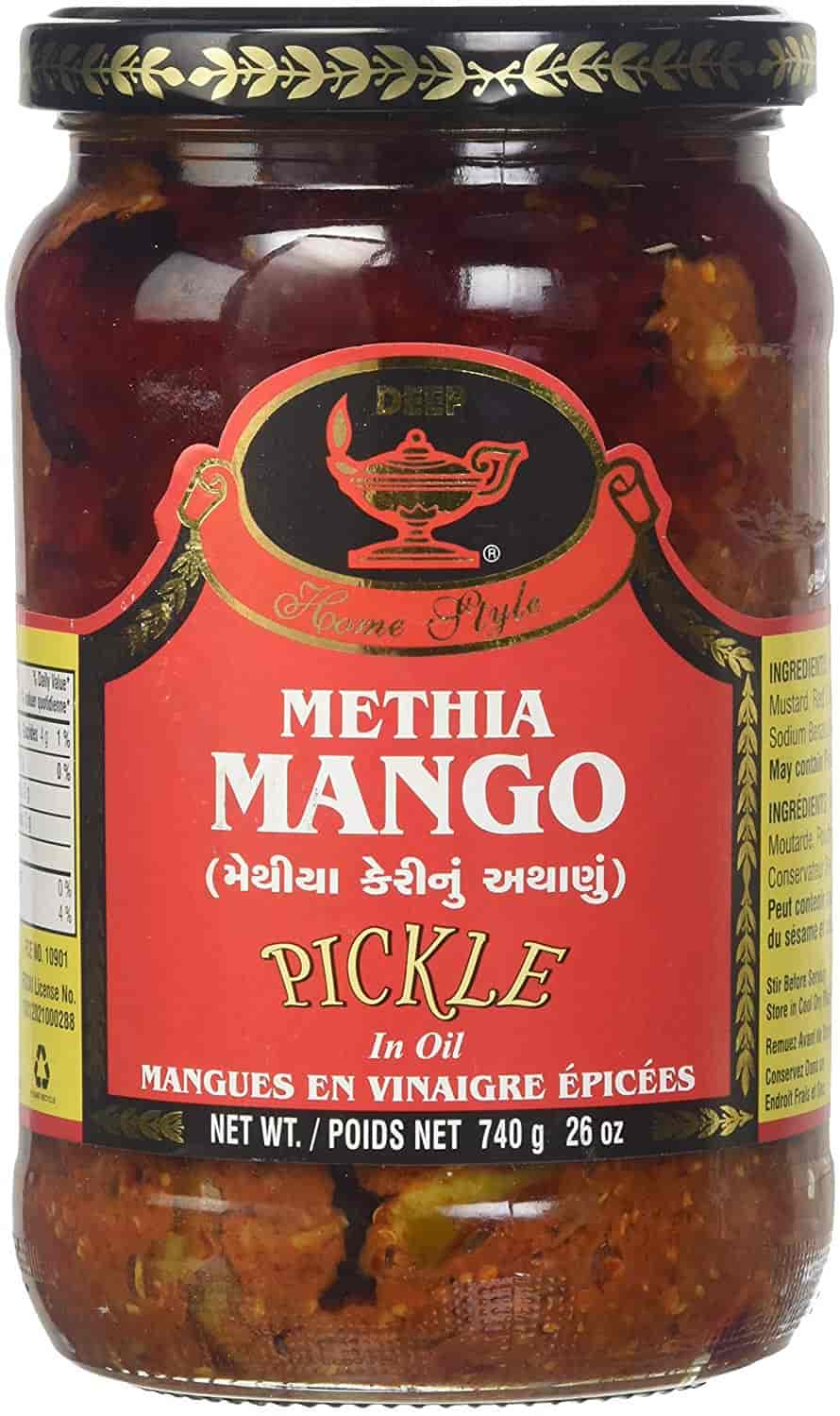 Deep Methia Mango Pickle In Oil 10 oz 36204 USA