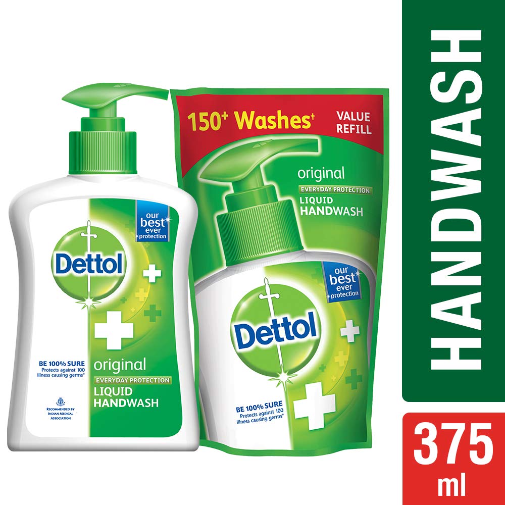 Dettol Liquid Handwash (Original) - 200 ml w/ Free Dettol Liquid Handwash Refill- 175 ml