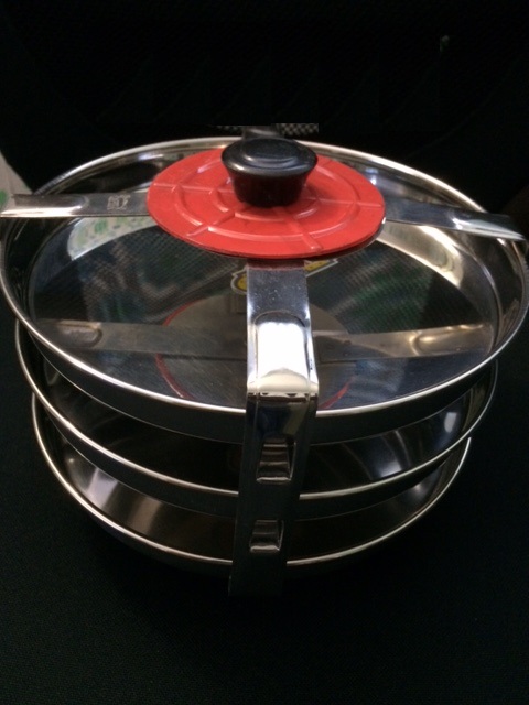 Dubbas - 3 Tier Stacking Insert Pans / Steamer For 6 Qt Instant Pot Cooker  PIP w/ Lids / Plates & Multipurpose Trivet / Sling to Cook, Serve, Store 
