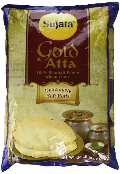 Sujata Gold Atta - 10 LB (100% Sharbati Whole Wheat Flour)
