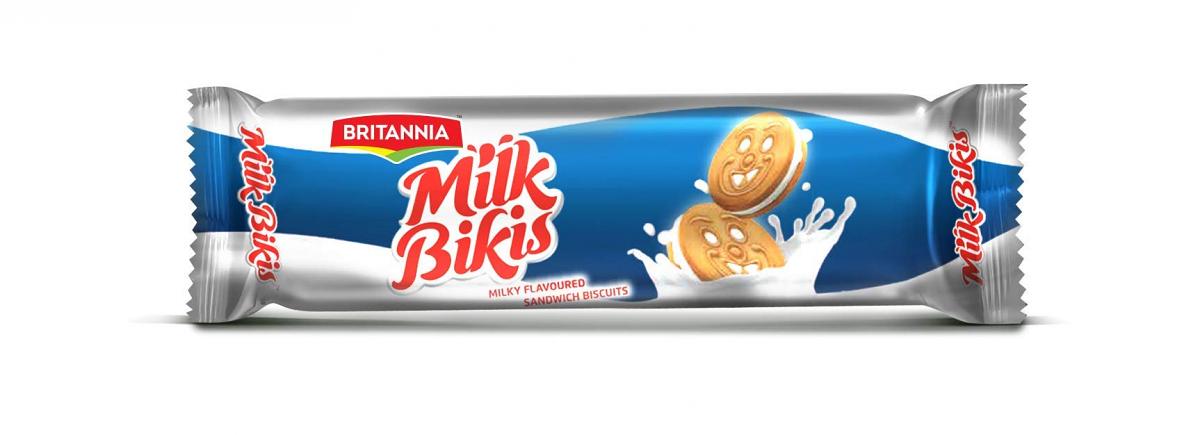 Britannia Milk Bikis Milky Flavored Sandwich Cookies 100 gms