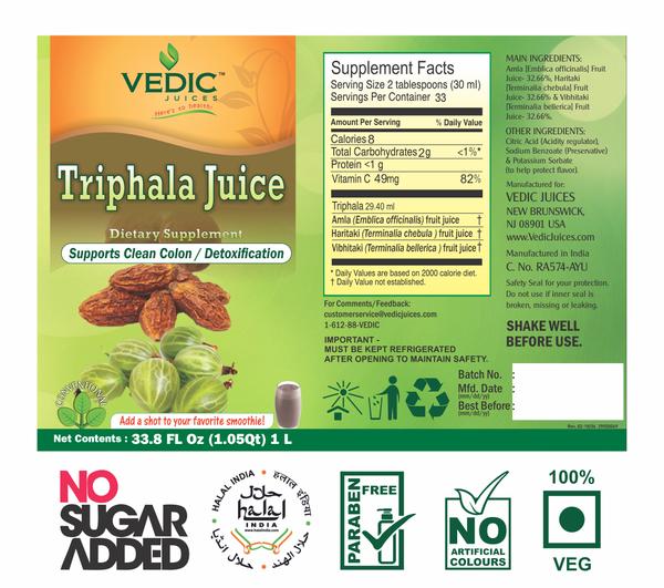 Vedic Triphalla Juice | Supports Clean Colon Detoxification 1L Vedic Triphalla Juice | Supports Clean Colon Detoxification 1L