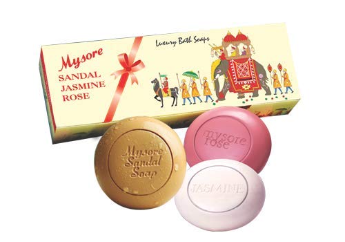 Mysore Sandal/ Jasmine / Rose Soap Combo Pack 450gm (125g x 3)