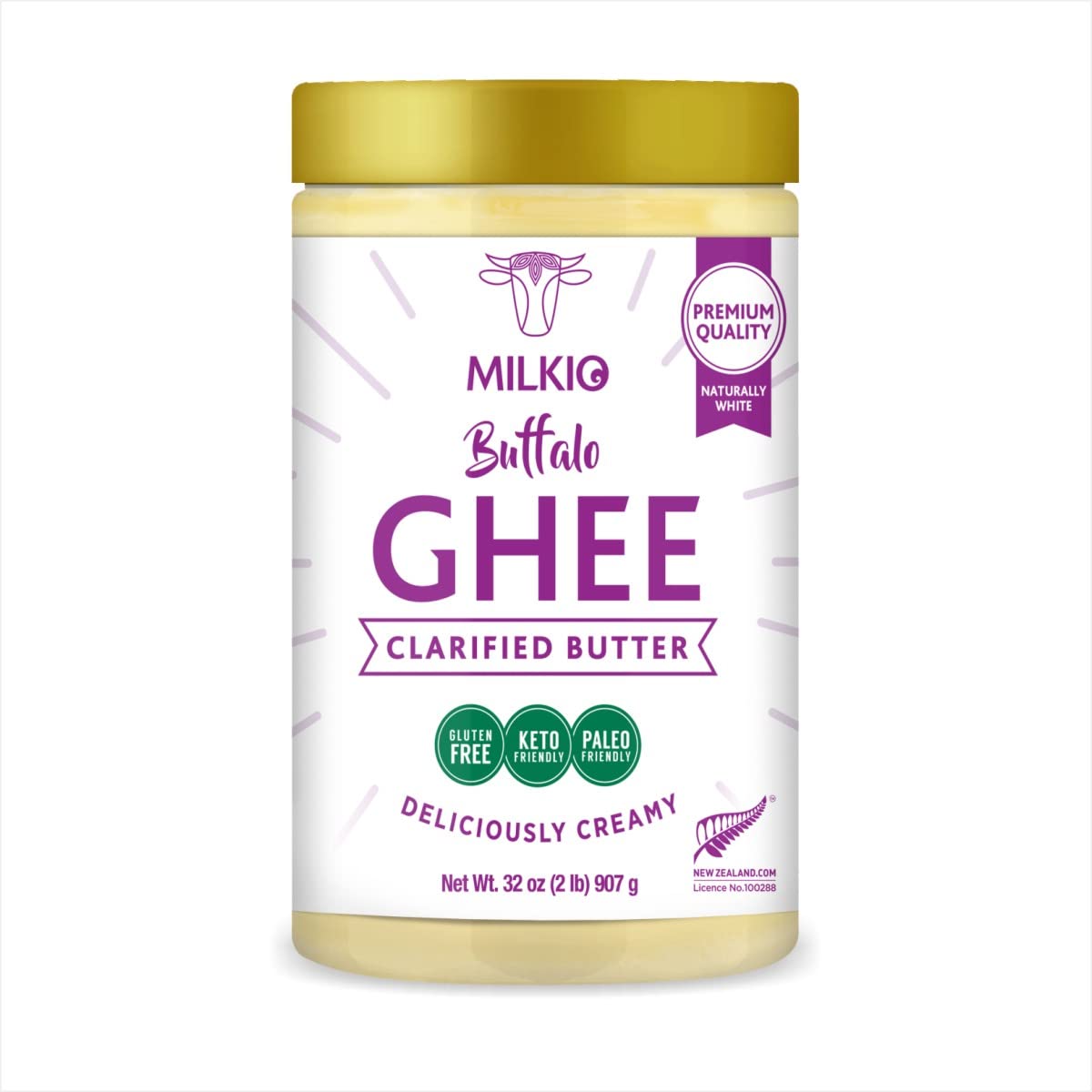 MILKIO Buffalo Ghee Clarified Butter from New Zealand 32 Oz MILKIO Buffalo Ghee Clarified Butter from New Zealand 32 Oz