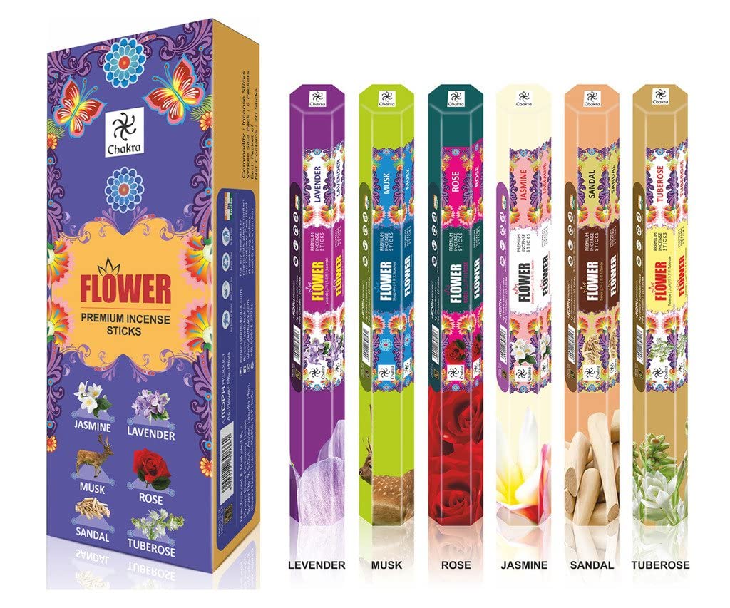 chakra Flower Premium Aroma Sticks  Feel The Blossomy Aroma - 120 Incense Sticks
