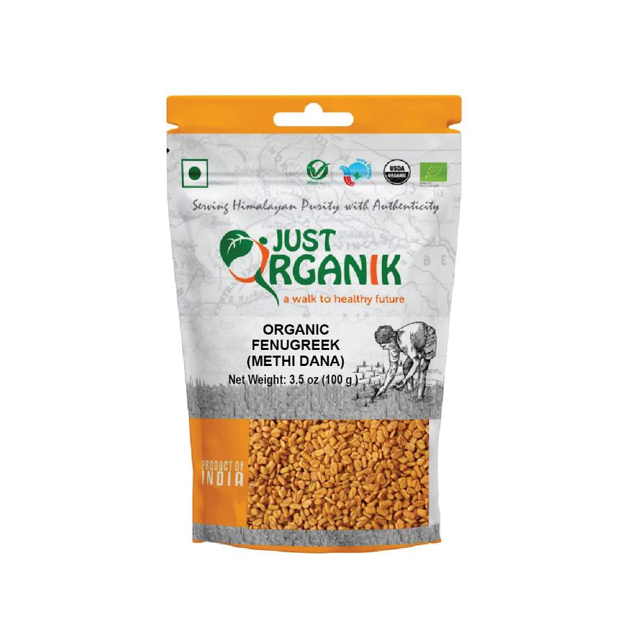Just Organik - Organic Fenugreek Whole (Methi Seeds) , 3.5 Oz Just Organik - Organic Fenugreek Whole (Methi Seeds) , 3.5 Oz