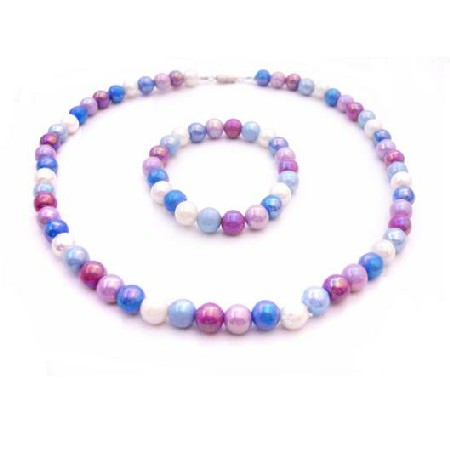 Girls Return Gift Multicolor Beads Necklace Stretchable Bracelet Girls Return Gift Multicolor Beads Necklace Stretchable Bracelet