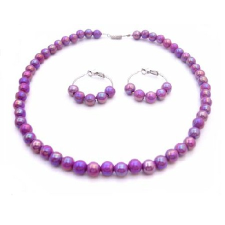 Puprle Dress Girls Jewelry Flower Girls Necklace Set Purple Puprle Dress Girls Jewelry Flower Girls Necklace Set Purple