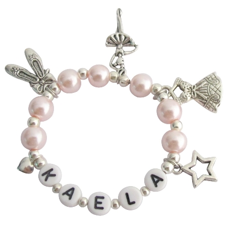 Recital Gift Ballet Bracelet Blush Pink W/ Multiple Ballet Charms Recital Gift Ballet Bracelet Blush Pink W/ Multiple Ballet Charms