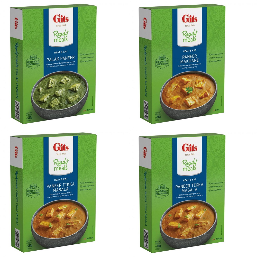 4 Assorted Gits Paneer Curry (Heat & Eat) - 10.5 Oz each X 4 Packs 4 Assorted Gits Paneer Curry (Heat & Eat) - 10.5 Oz each X 4 Packs