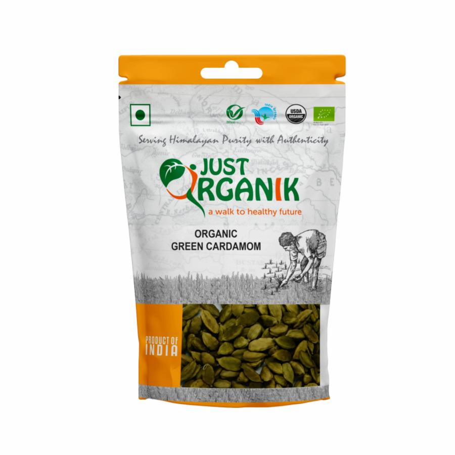 Just Organik  Organic Green Cardamom Pods (Elaichi) 1.75 Oz