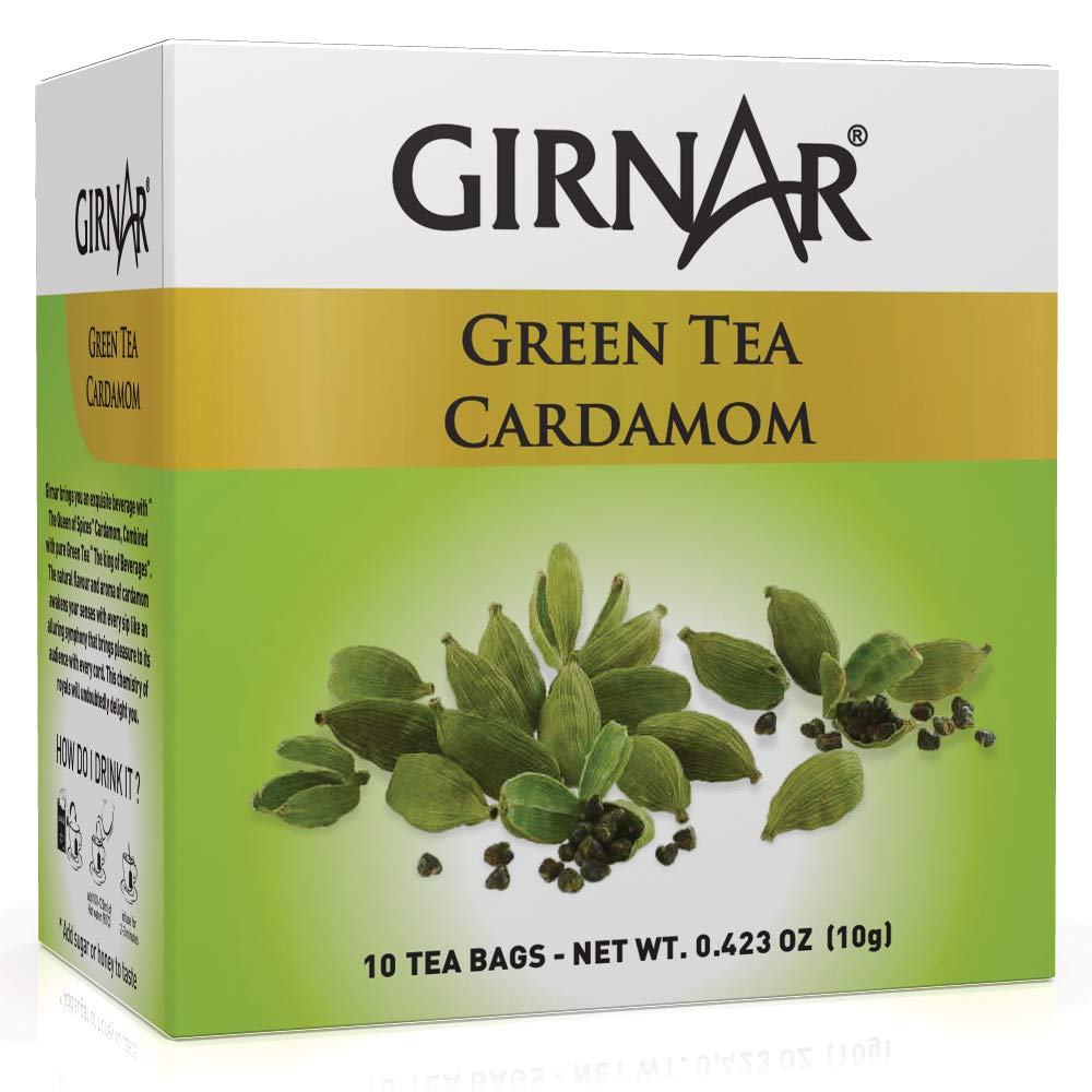 Girnar Green Tea w/ Cardamom 10 Tea Bags 41251 USA