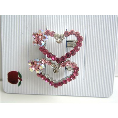 Crystals Hair Heart Barrette Pink Crystals Heart Hair Barrette Clip Crystals Hair Heart Barrette Pink Crystals Heart Hair Barrette Clip