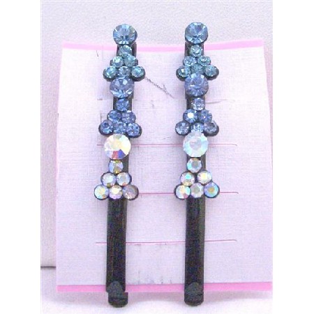 Aquamarine Sapphire Crystals Hair Black Pin Clip Crystals Hair Pin Aquamarine Sapphire Crystals Hair Black Pin Clip Crystals Hair Pin