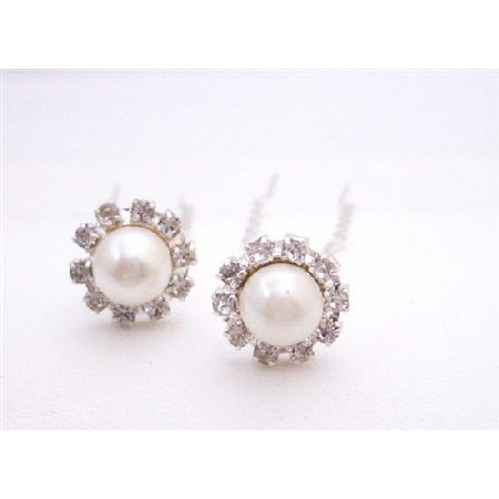 Elegant Cream Pearls Hair Pin Bridal Hair Accessories 