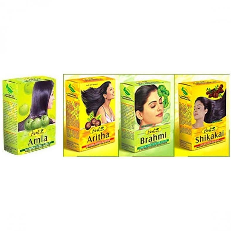 Complete Hair Care 4 Pack - Hesh Herbal Amla,Brahmi,Shikakai, Aritha Powder Complete Hair Care 4 Pack - Hesh Herbal Amla,Brahmi,Shikakai, Aritha Powder