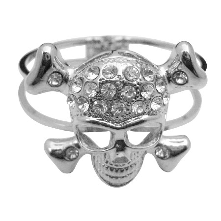 Skull Cuff Bracelet Simulated Diamond Skull Forehead Hip Hop Bracelet Skull Cuff Bracelet Simulated Diamond Skull Forehead Hip Hop Bracelet