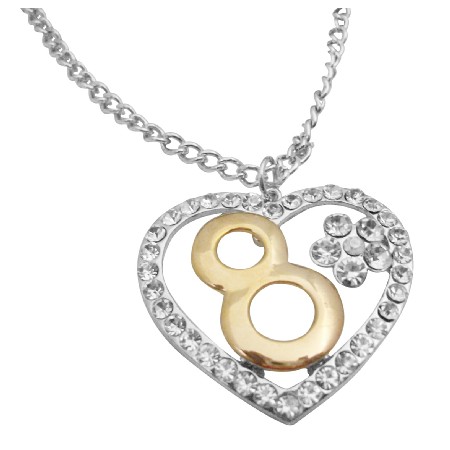 Hip Hop Number 8 Pendant 8 Years Of Love Heart Pendant Necklace Hip Hop Number 8 Pendant 8 Years Of Love Heart Pendant Necklace