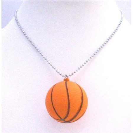 Basket Ball Pendant Necklace Sports Basket Ball Pendant Long chain Basket Ball Pendant Necklace Sports Basket Ball Pendant Long chain