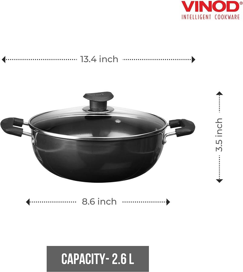 Vinod Cookware Professional Deep Kadhai – 2.6 Liters(2.7 Quarts) – 22cm Vinod Cookware Professional Deep Kadhai – 2.6 Liters(2.7 Quarts) – 22cm
