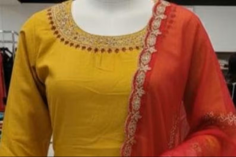 Mustard yellow 3 pc party dress- women's dress/indian suit