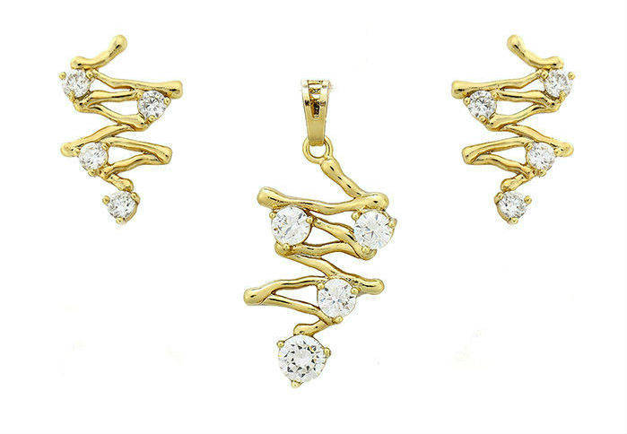 Gold Plated Twigs Dulhan Bridal Jewelry Set w/ 19" Chain Gold Plated Twigs Dulhan Bridal Jewelry Set w/ 19" Chain