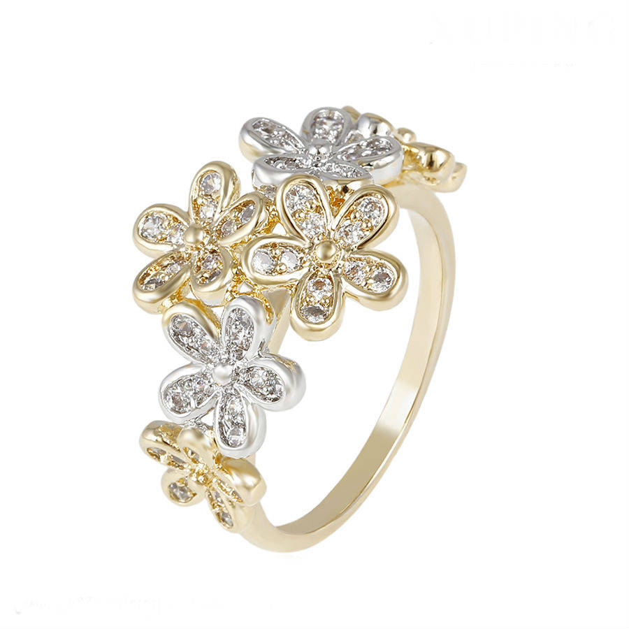 Art Deco Multi-color Flower CZ Cocktain Ring Sizes: 7, 8 & 9 Art Deco Multi-color Flower CZ Cocktain Ring Sizes: 7, 8 & 9