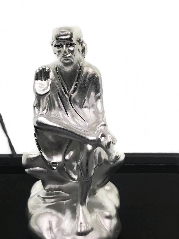Premium Quality 999 Pure Silver Shirdi Saibaba Murti (#02)