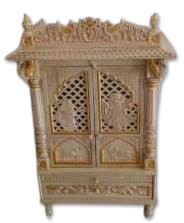 Artistic PushtiMarg White Sevan Wooden Temple w/Doors - 44" Artistic PushtiMarg White Sevan Wooden Temple w/Doors - 44"