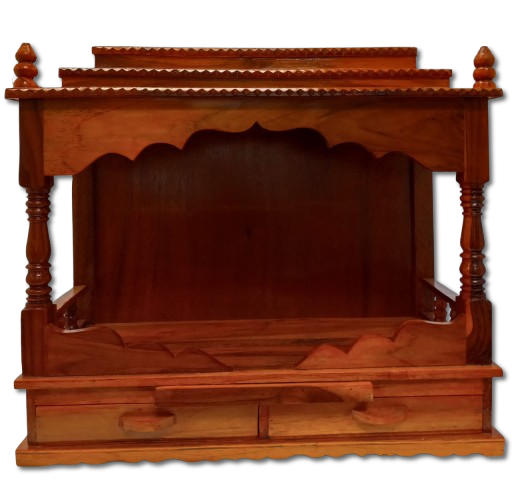 Teak Wooden Pooja Mandir, Open Style - 24" & 30" Wide Teak Wooden Pooja Mandir, Open Style - 24" & 30" Wide