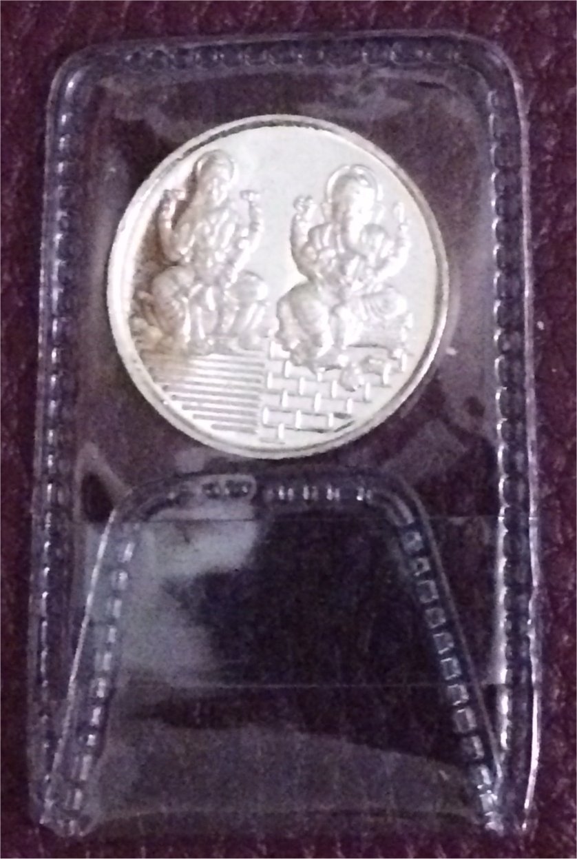Ganesh & Lakshmi Pure Indian Silver Coins, 2.5 gms