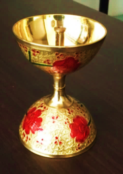 Traditional Design Brass Meenakari Work Big Akhand Jyot / Diya