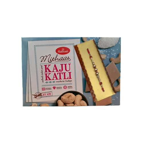 Rakhi & Indian Sweets Kaju Katli Combo Gift Pack