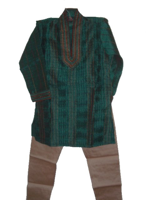 Party Wear Kurta Pajama For Boys Set In Blue Silk