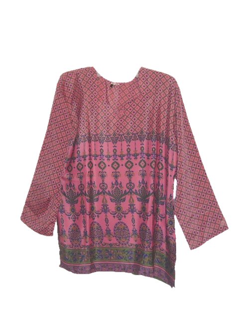 Gorgeous Pink French Crepe Printed Kurti / Tunic From India