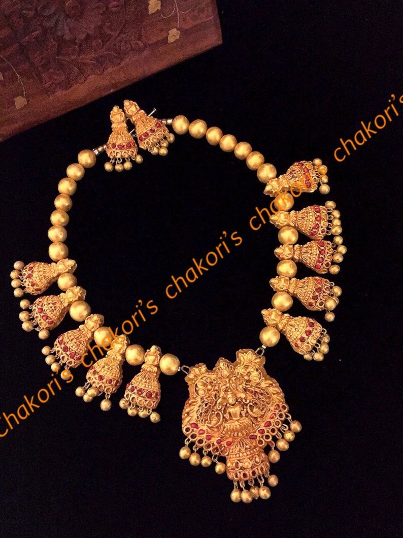 Lakshmi Jewelry w/Jumka Grand Partywea/ Gift Terracota jewelry Lakshmi Jewelry w/Jumka Grand Partywea/ Gift Terracota jewelry